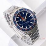 (VS Factory) 1:1 Best Omega Seamaster Super Clone watch Planet Ocean GMT Blue Dial Stainless Steel
